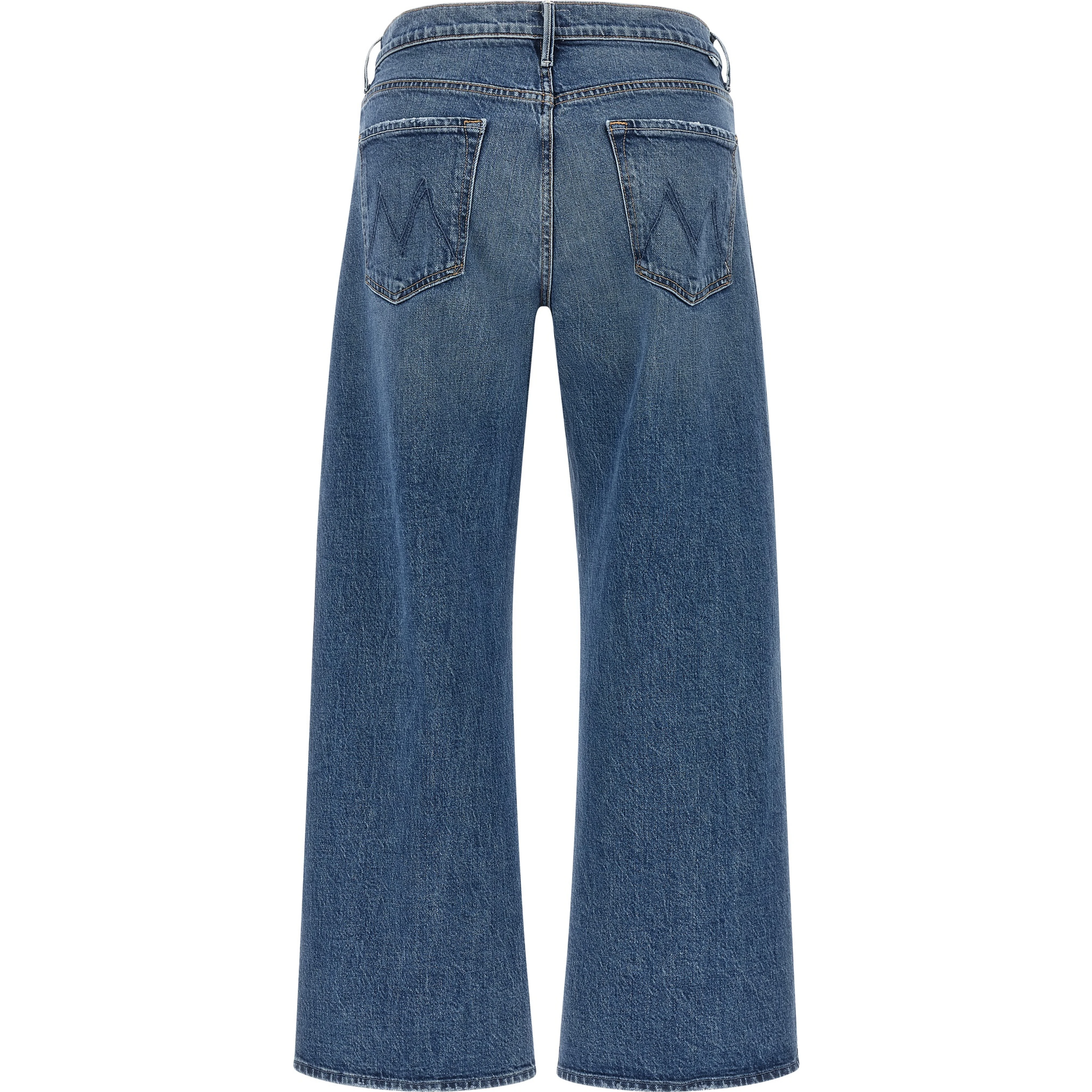 Blue Cotton Cropped Jeans