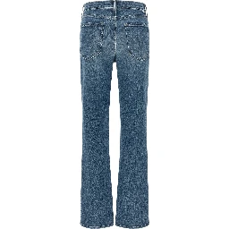 Blue Cotton Flared Jeans