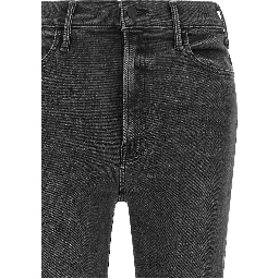 Gray Cotton Flared Jeans