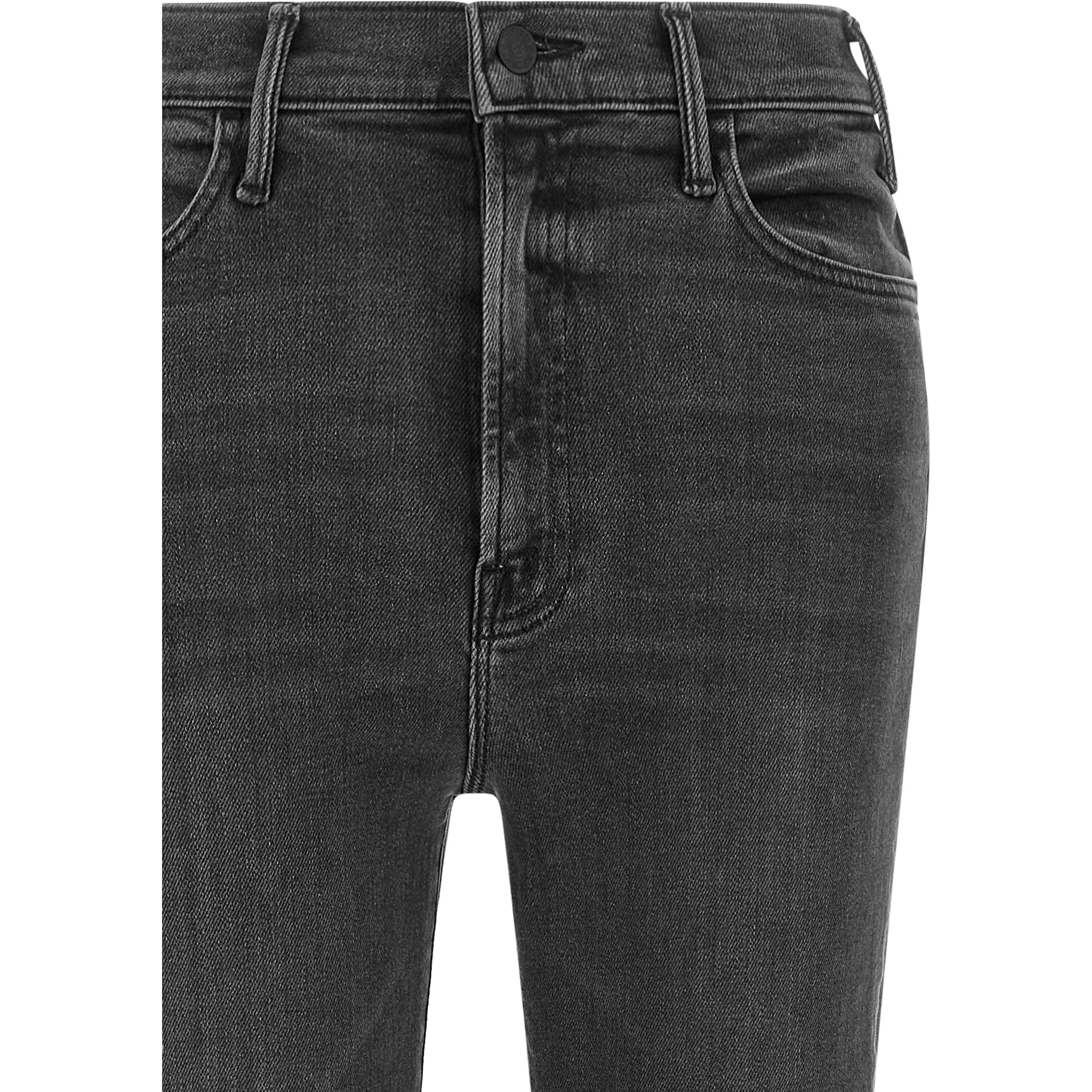 Gray Cotton Flared Jeans