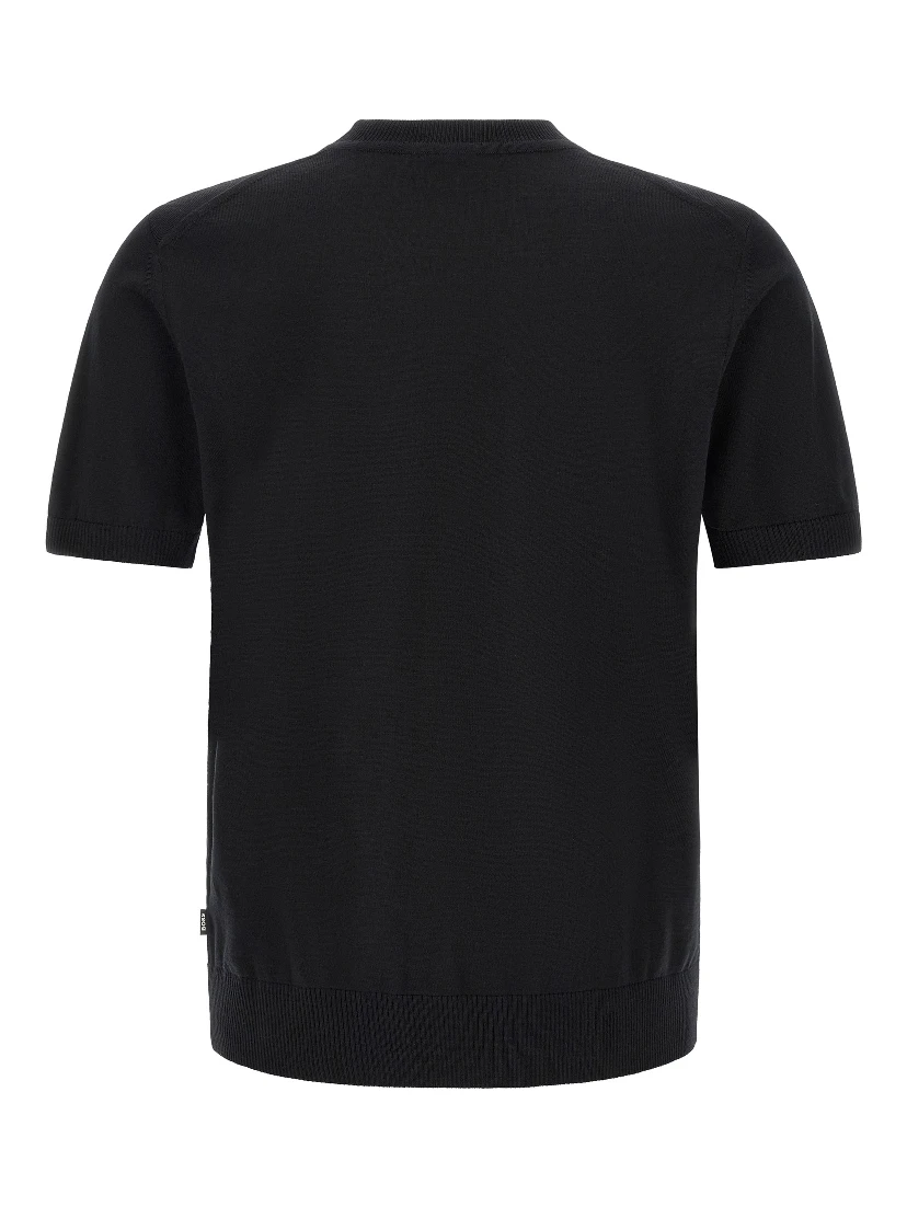 Black Virgin Wool T-Shirt