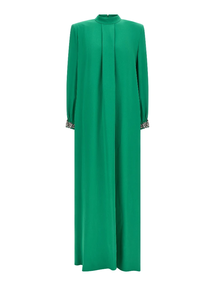 Bicolor Silk Long Dress