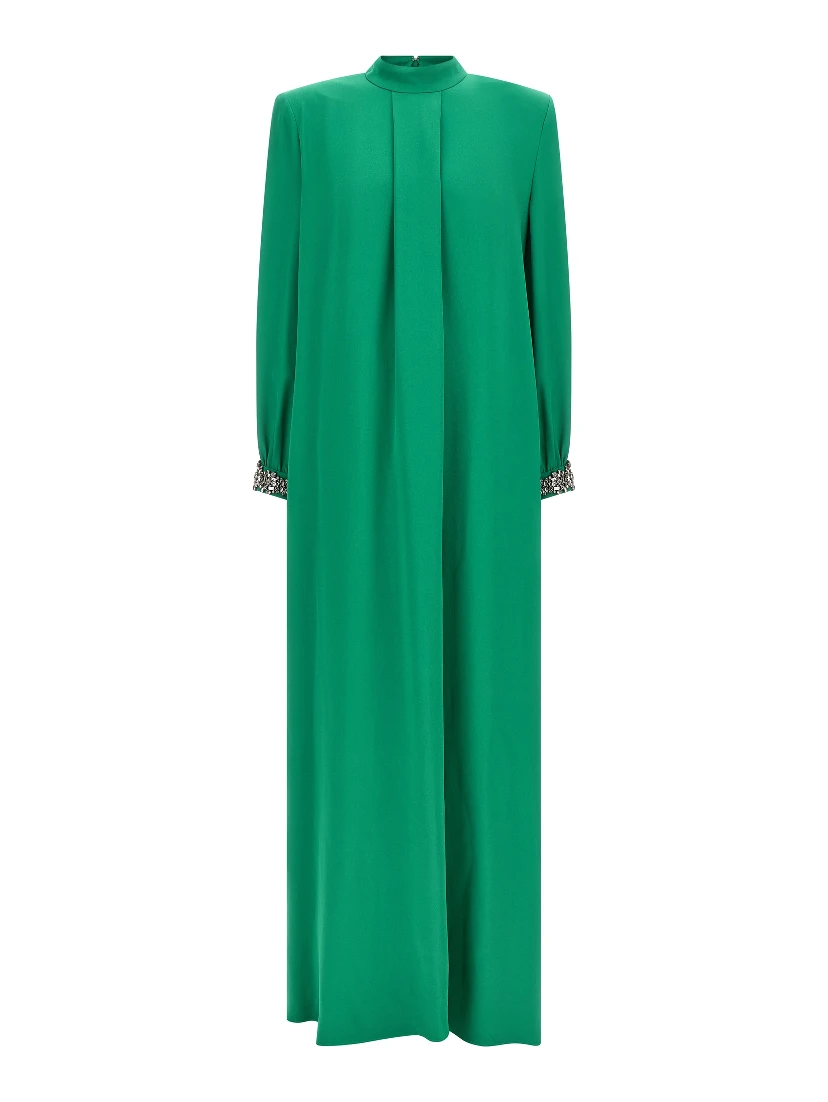 Bicolor Silk Long Dress