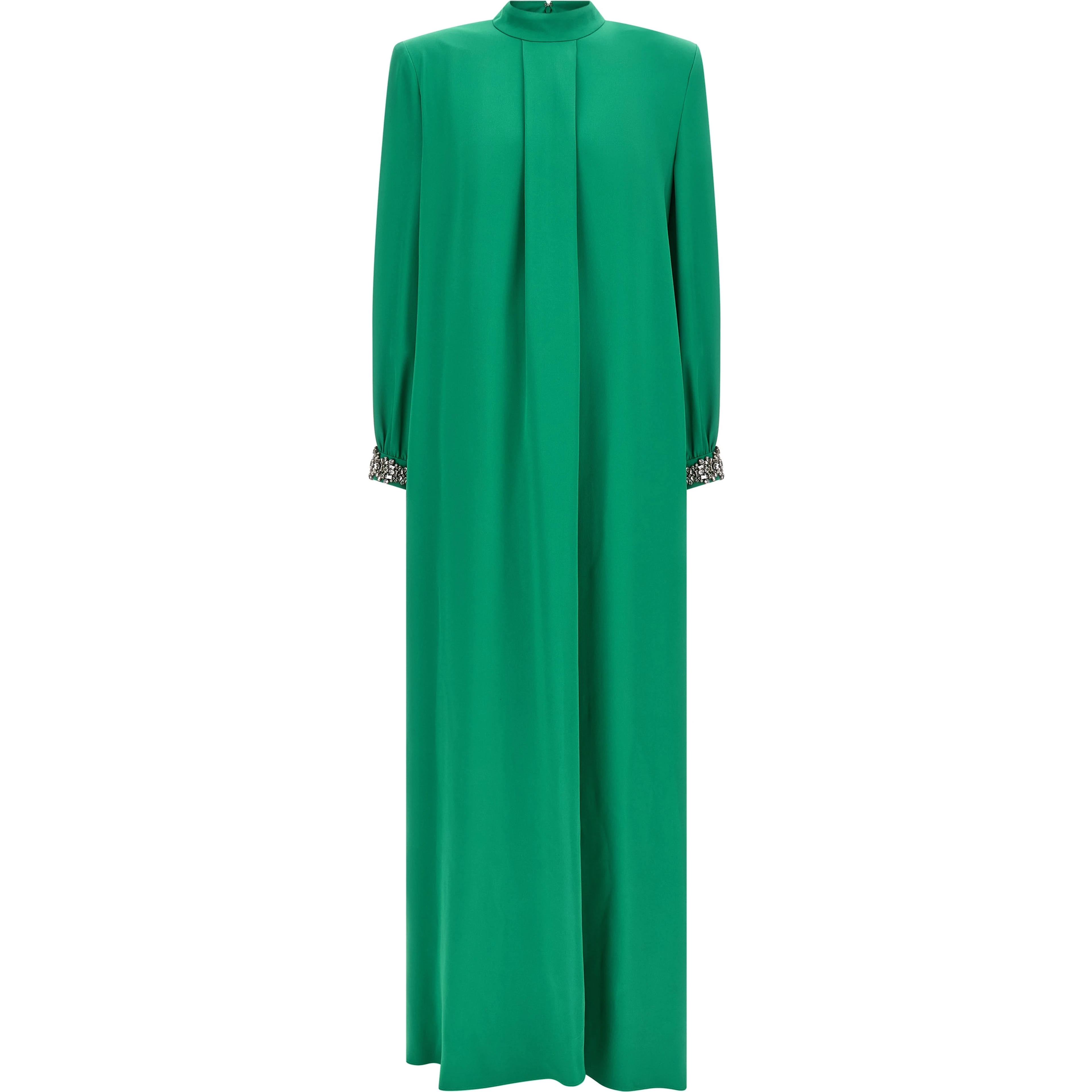 Bicolor Silk Long Dress