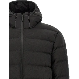 Black Polyester Full-Length Jacket
