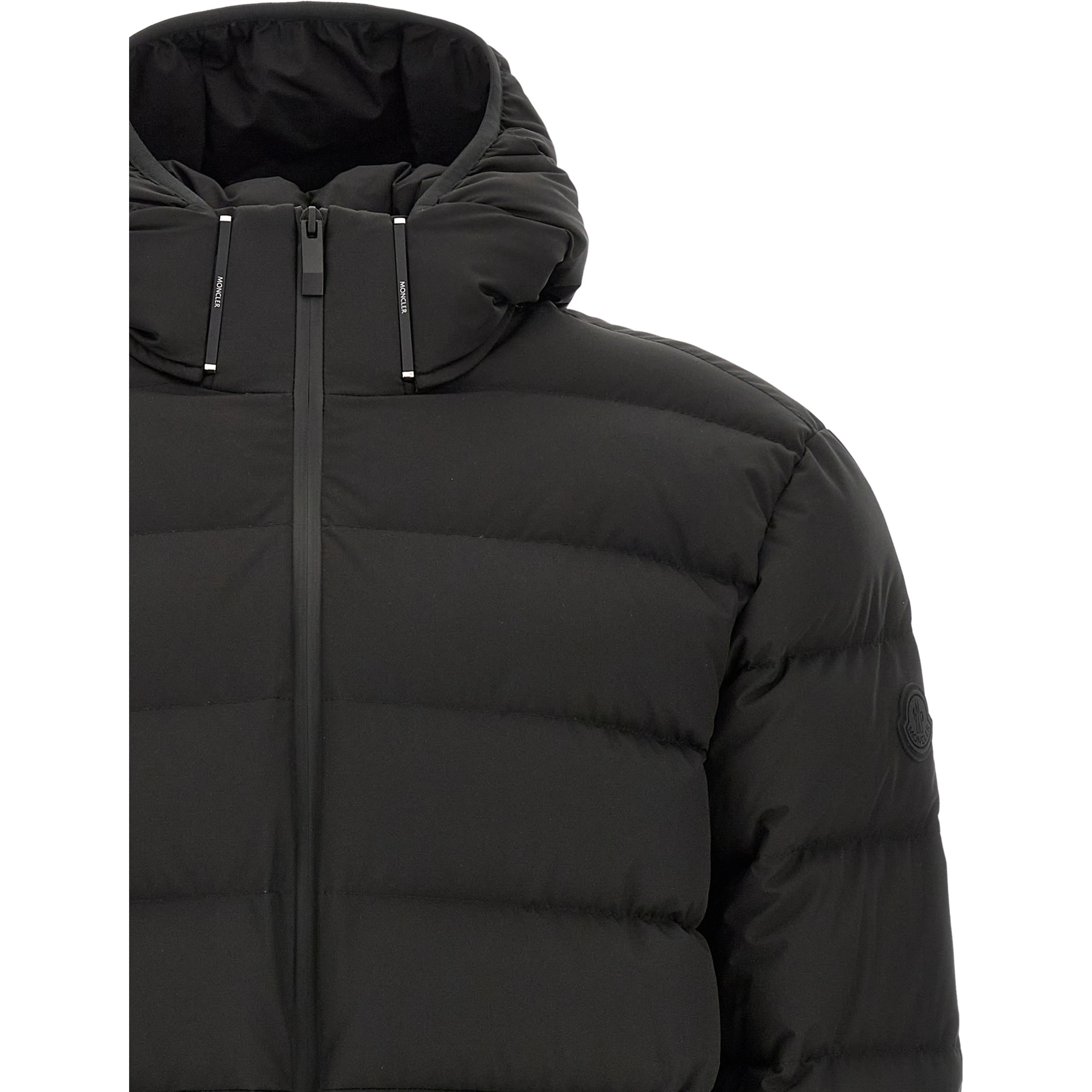 Black Polyester Full-Length Jacket