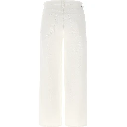 White Cotton Straight-Leg Jeans