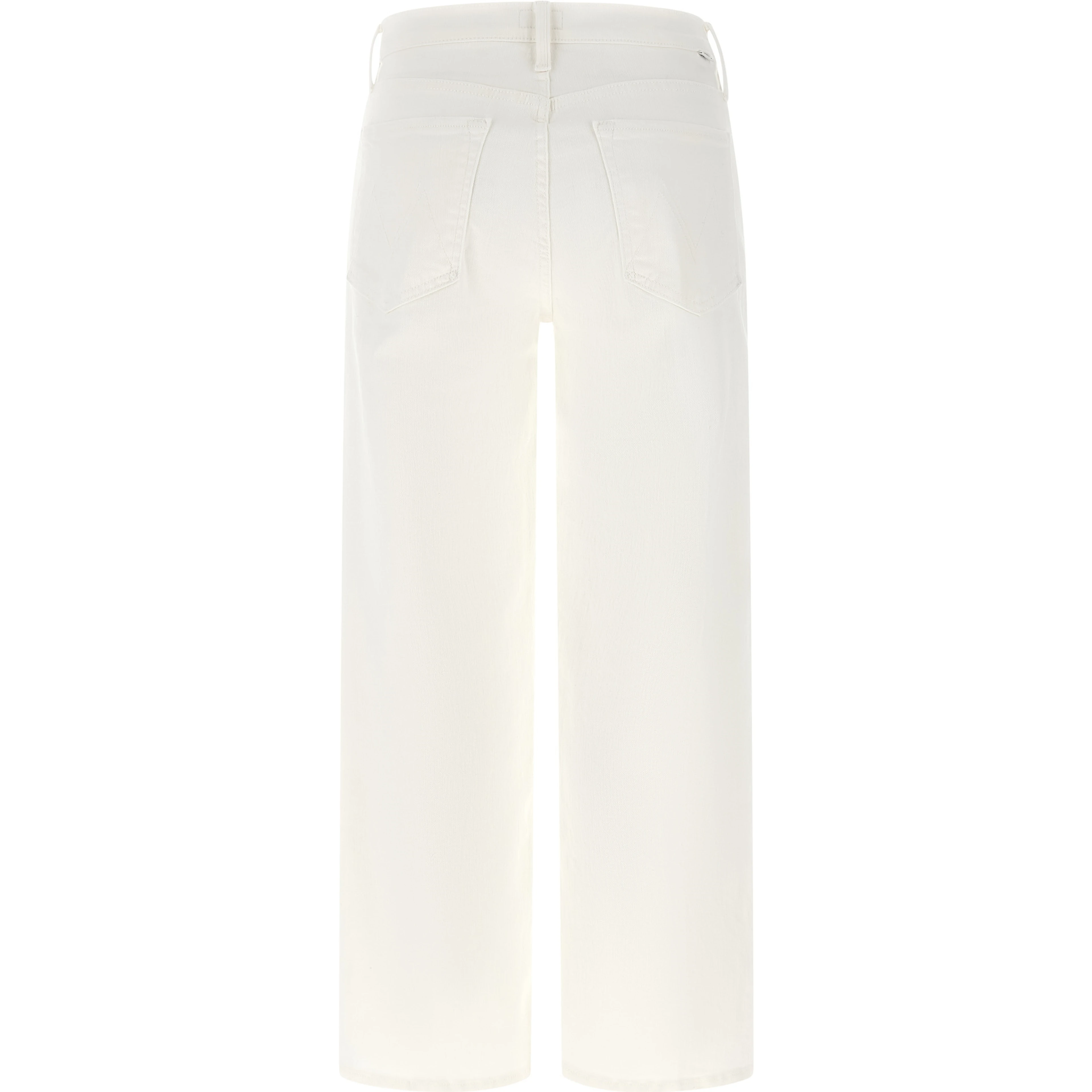 White Cotton Straight-Leg Jeans