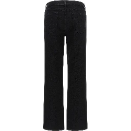 Black Cotton Flared Jeans
