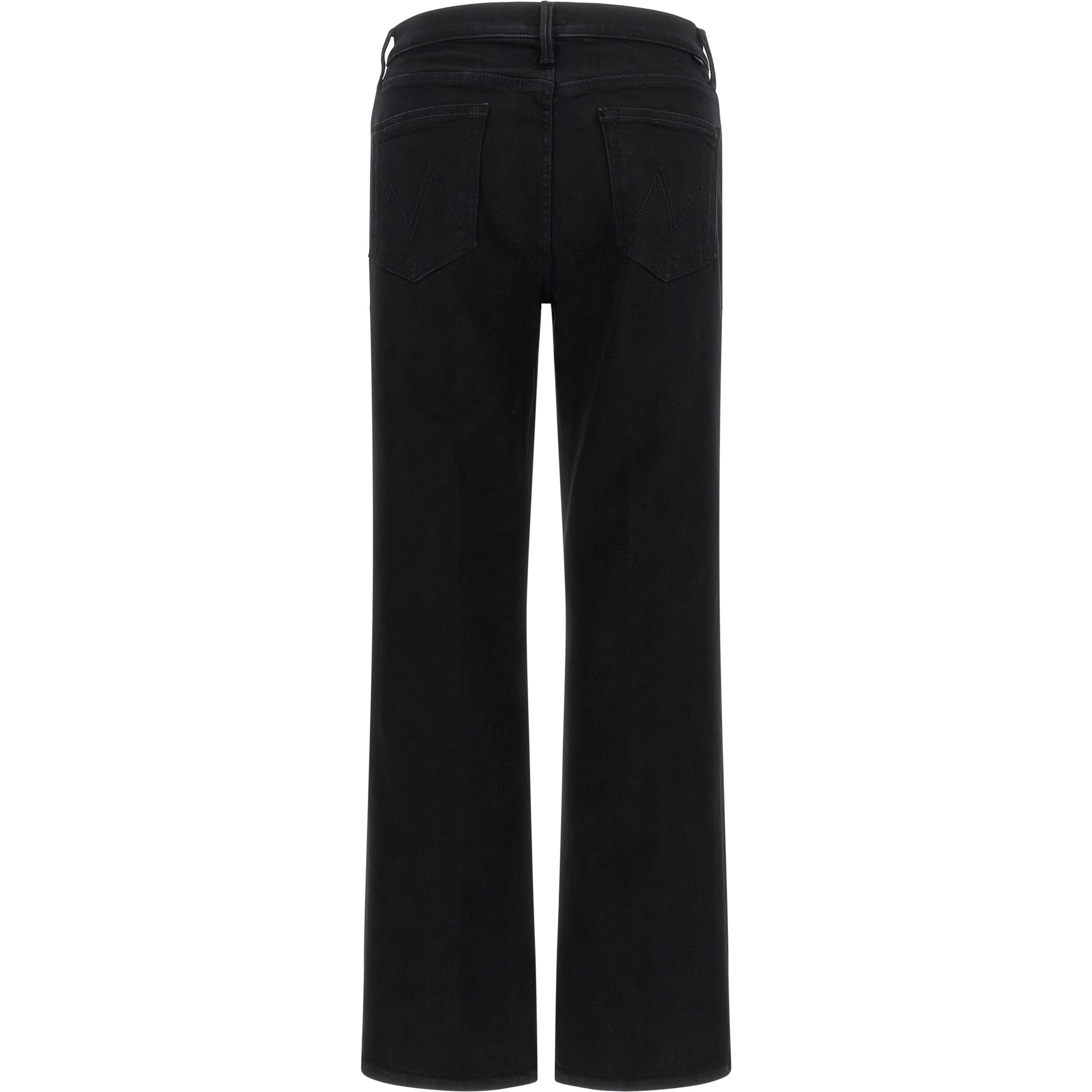 Black Cotton Flared Jeans