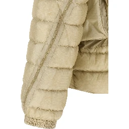 Beige Polyamide Full-Length Jacket
