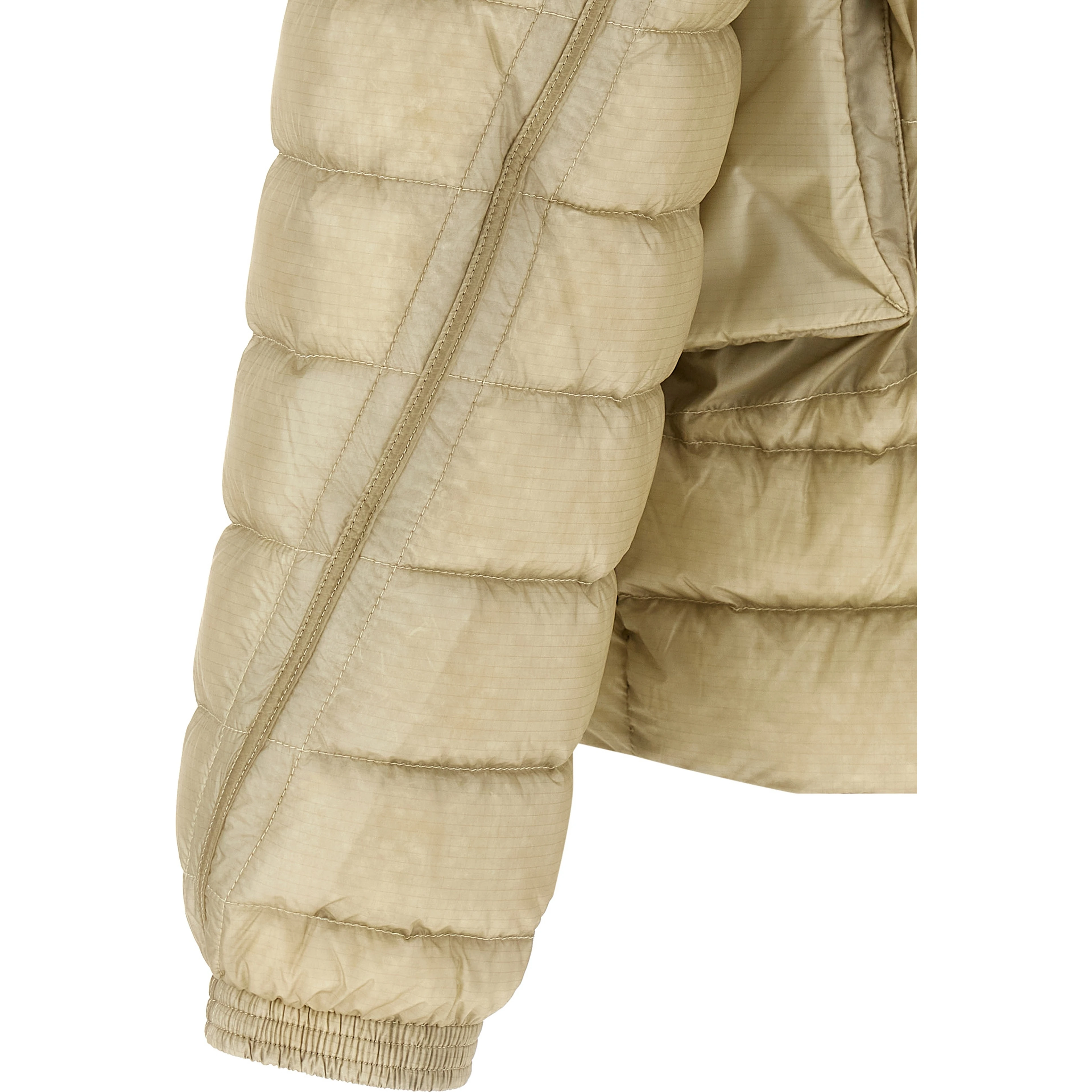 Beige Polyamide Full-Length Jacket