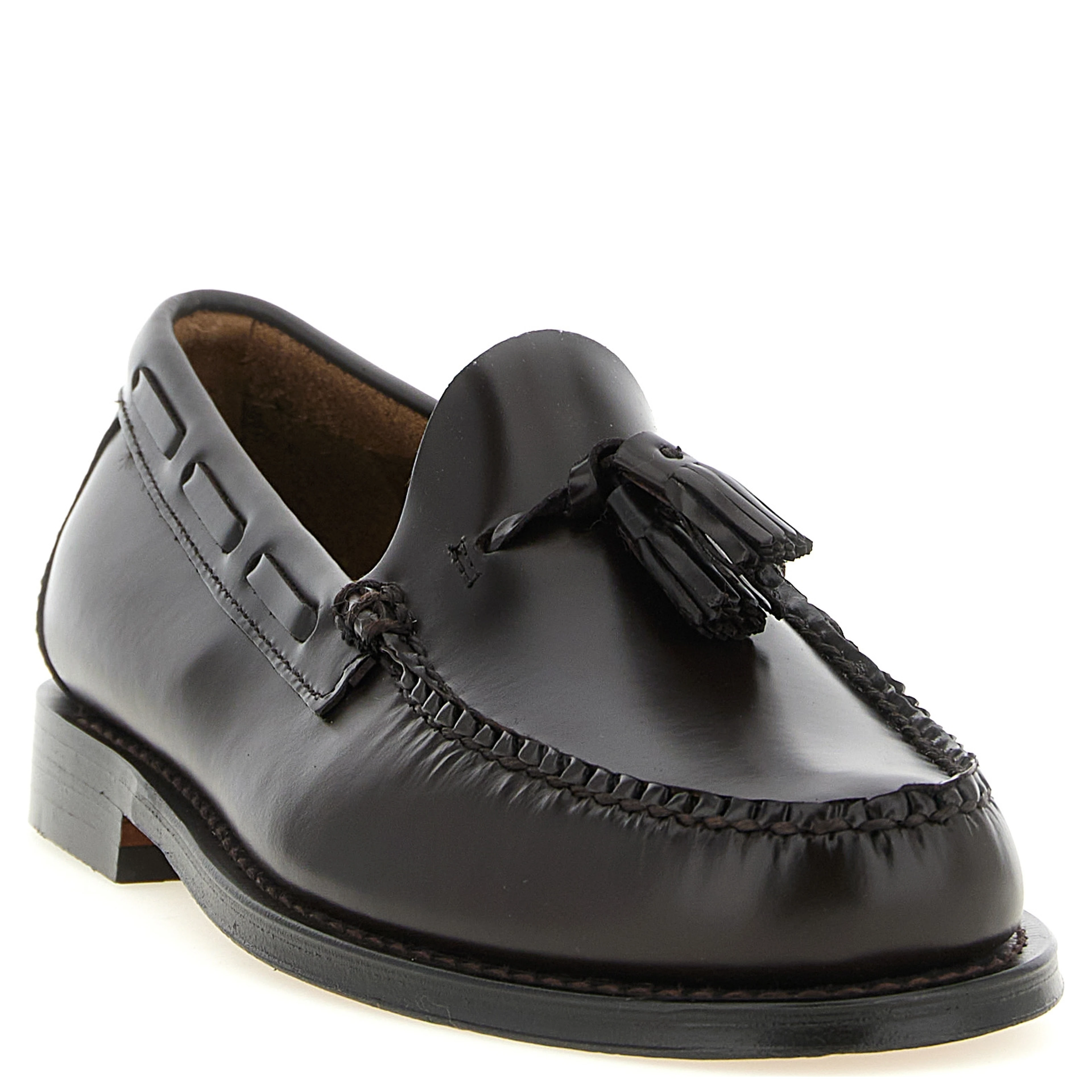 Brown Cowhide Slip-On Loafers