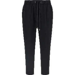 Black Cotton Casual Pants