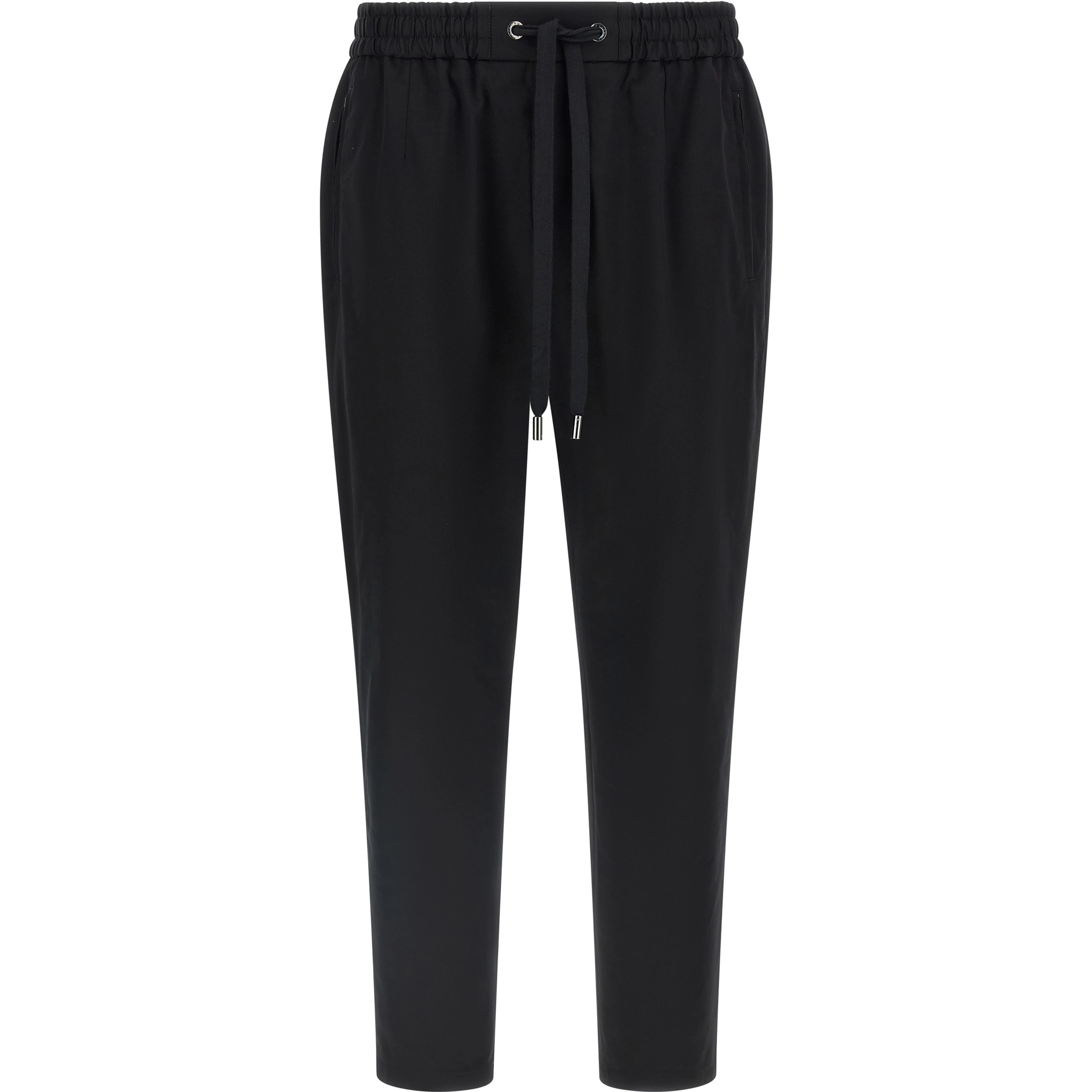 Black Cotton Casual Pants