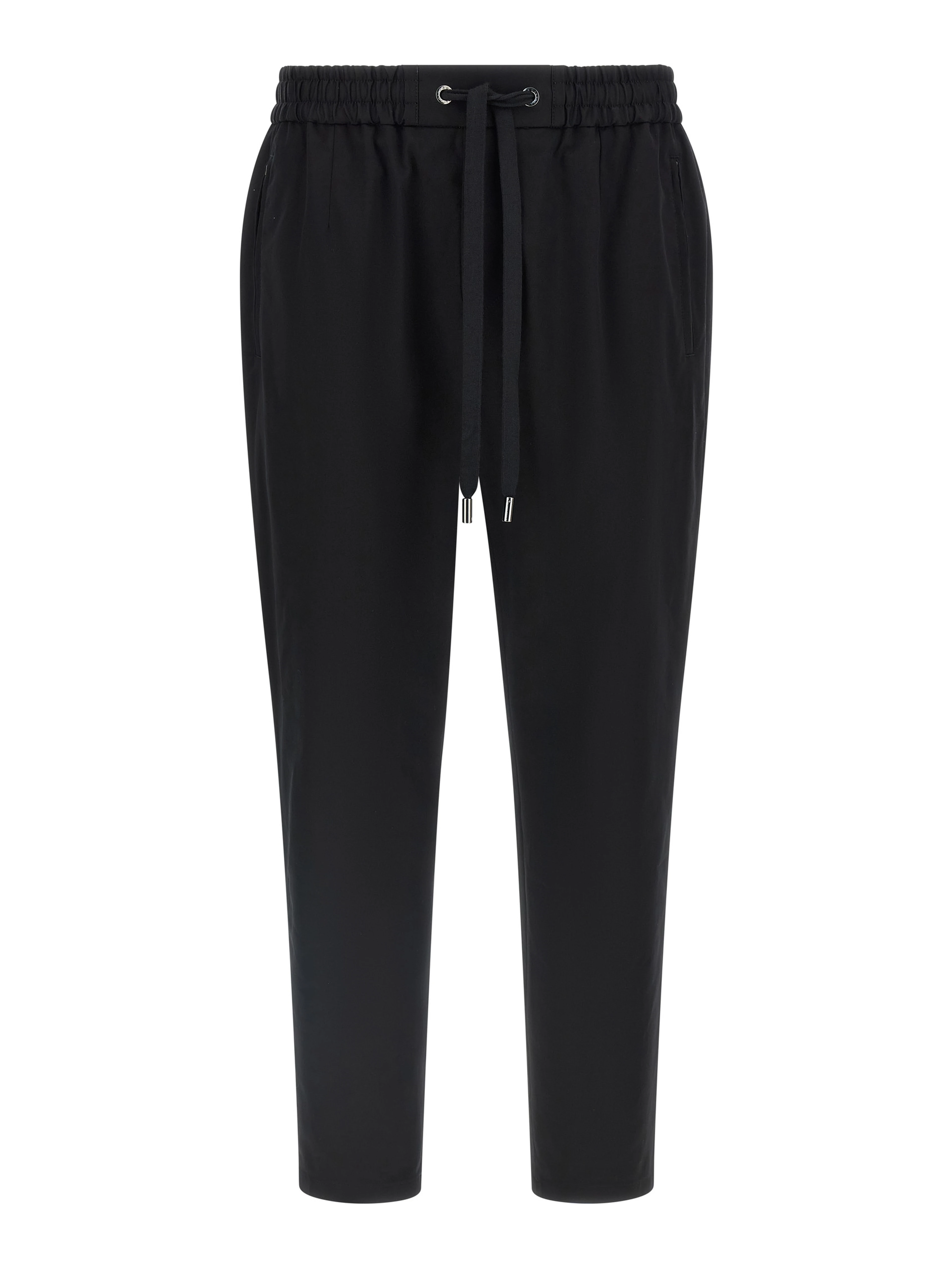Black Cotton Casual Pants