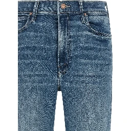Blue Cotton Flared Jeans