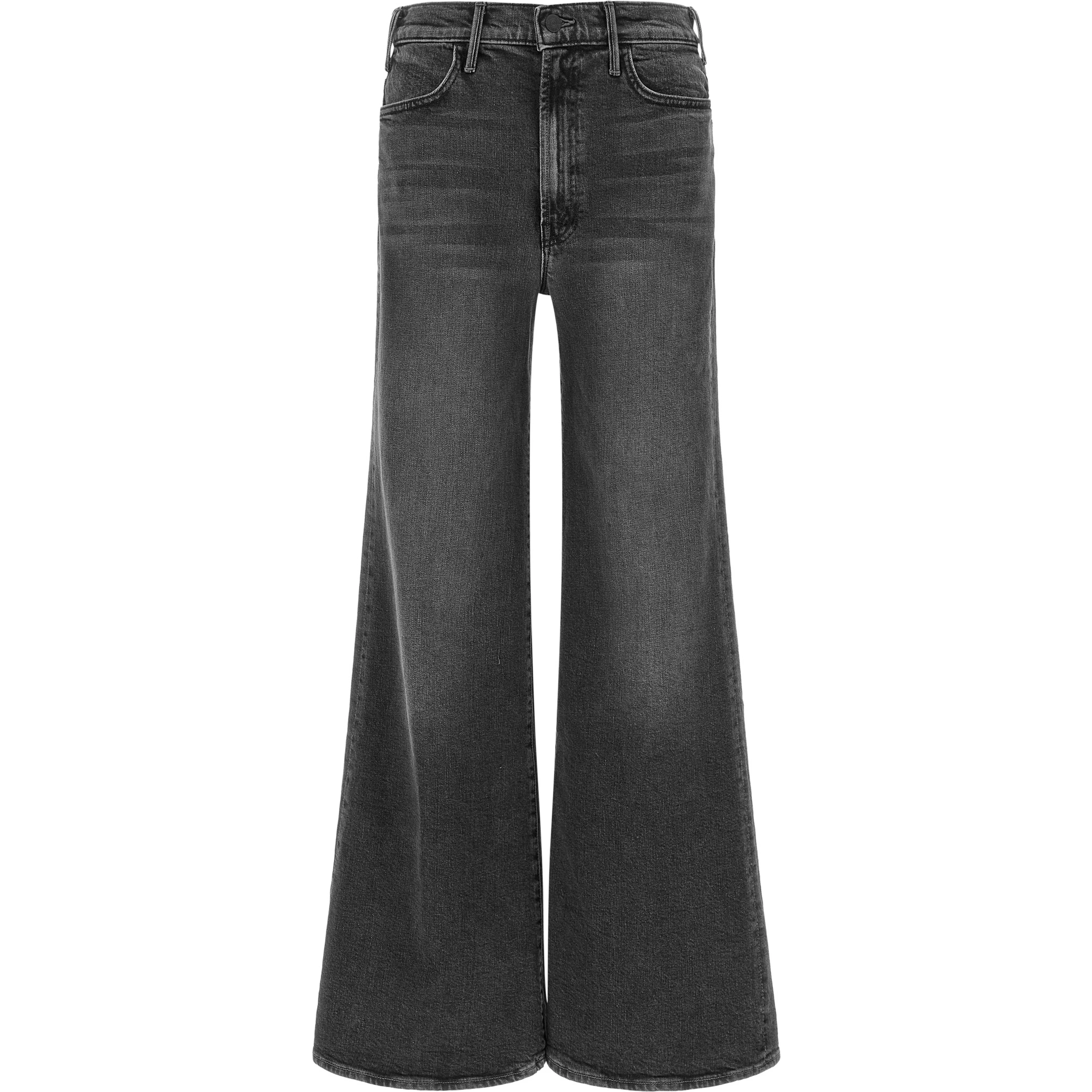 Gray Cotton Flared Jeans