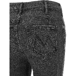 Gray Cotton Flared Jeans