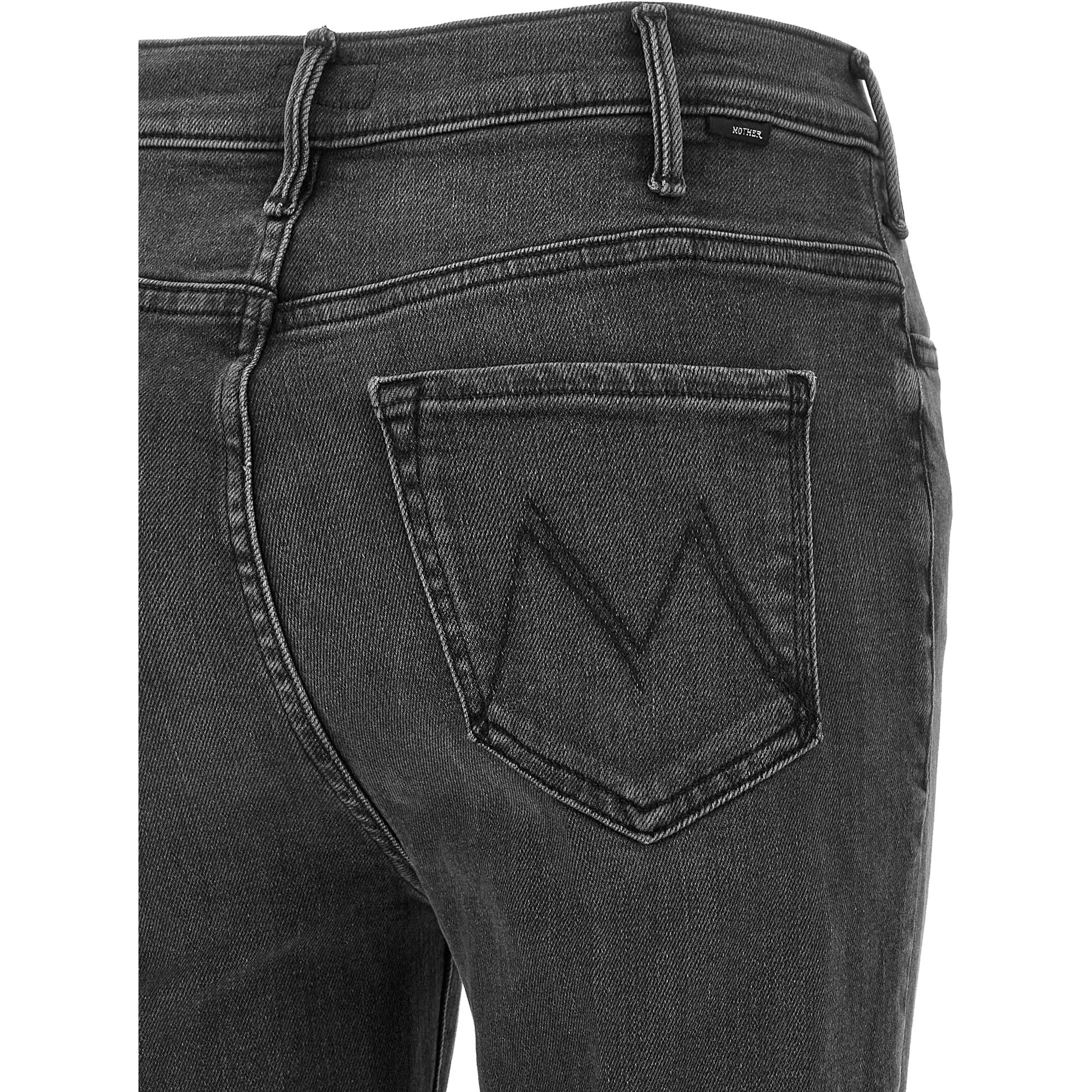 Gray Cotton Flared Jeans