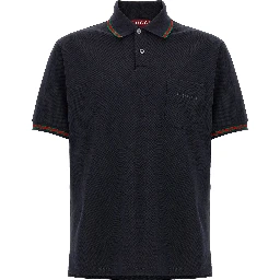 Blue Cotton Polo Shirt