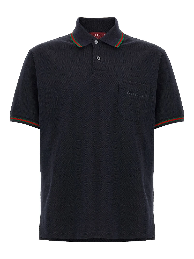 Blue Cotton Polo Shirt