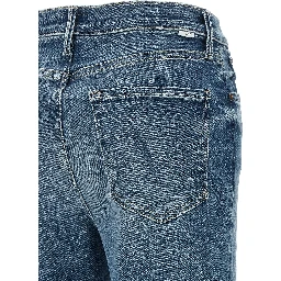 Blue Cotton Flared Jeans