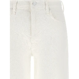 White Cotton Straight-Leg Jeans