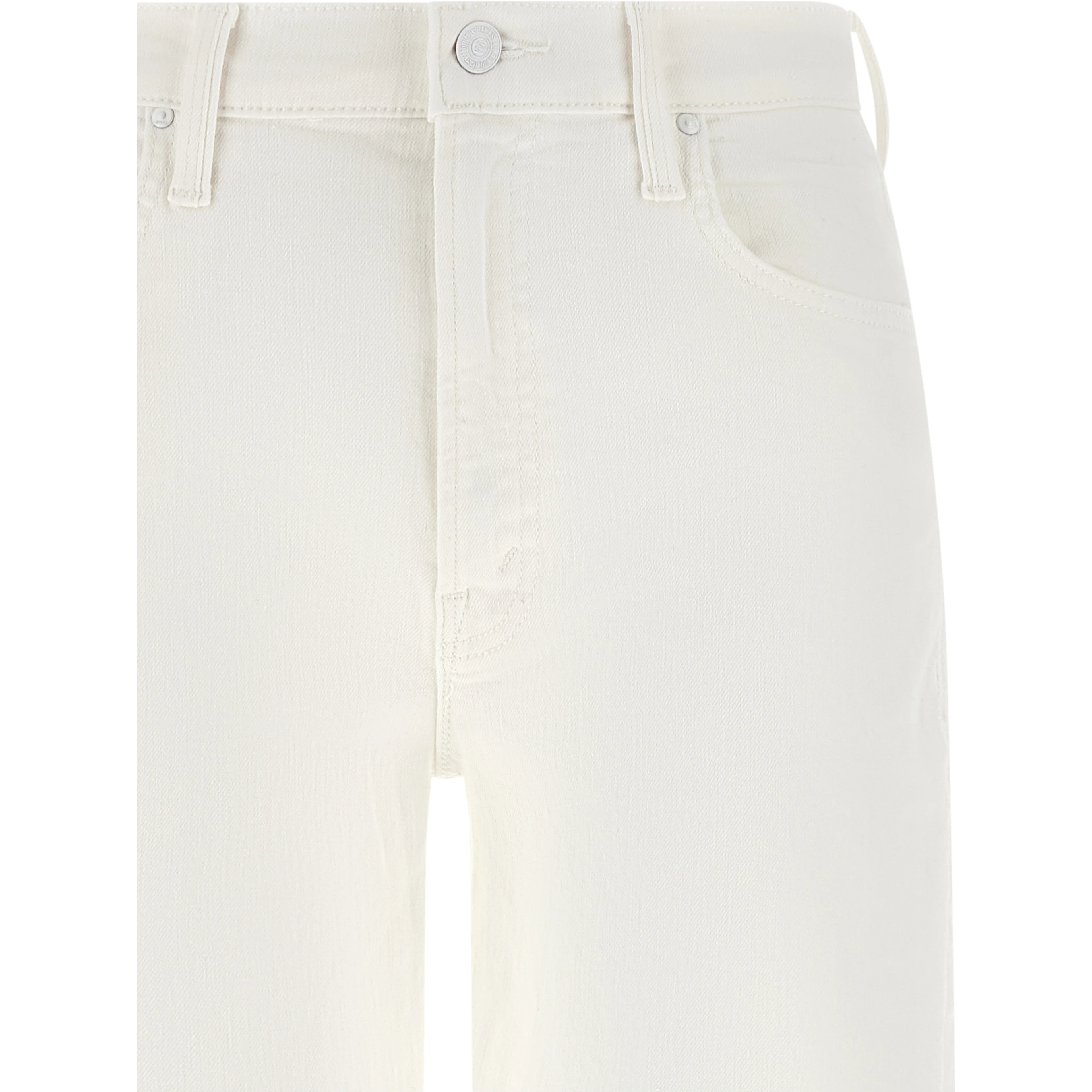 White Cotton Straight-Leg Jeans