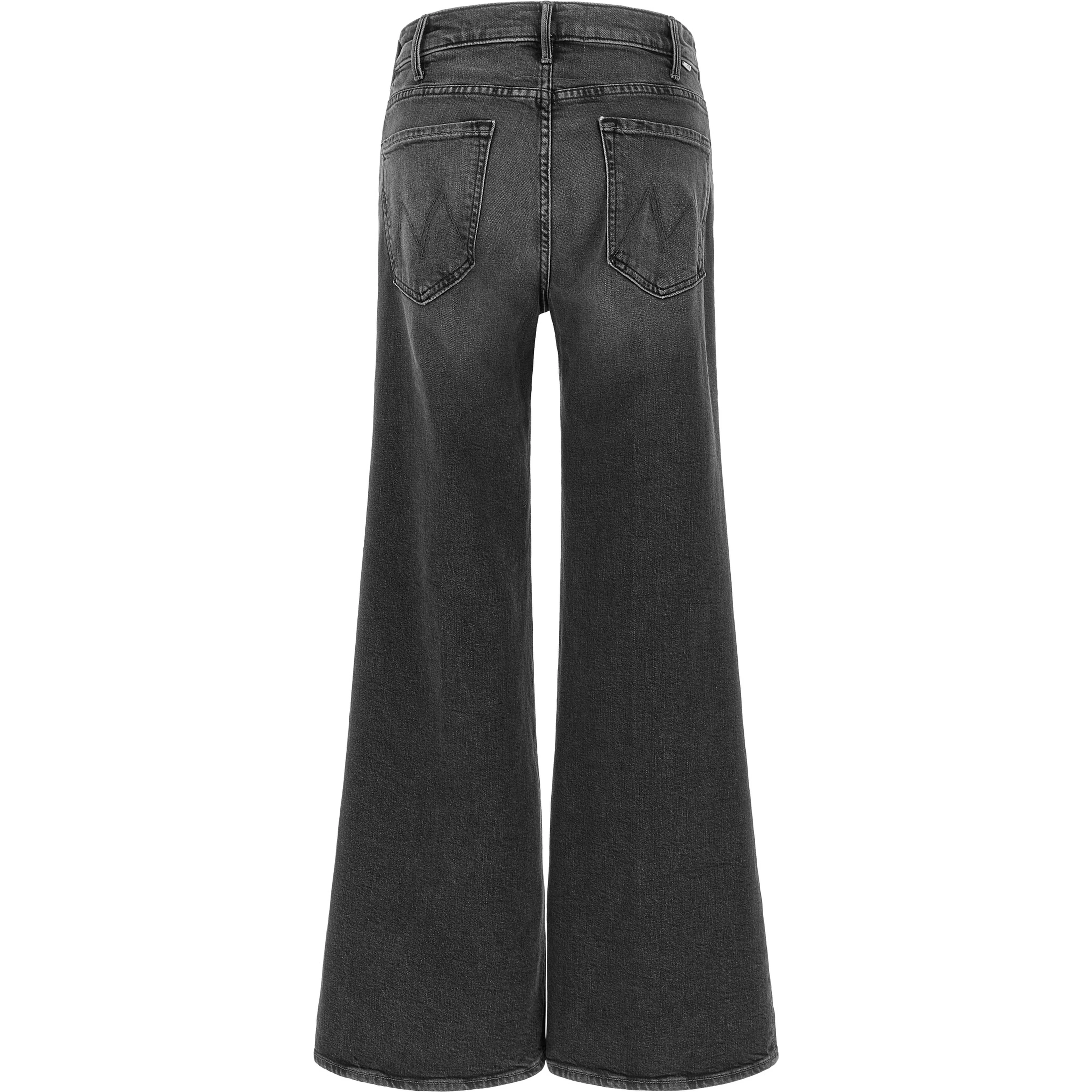 Gray Cotton Flared Jeans