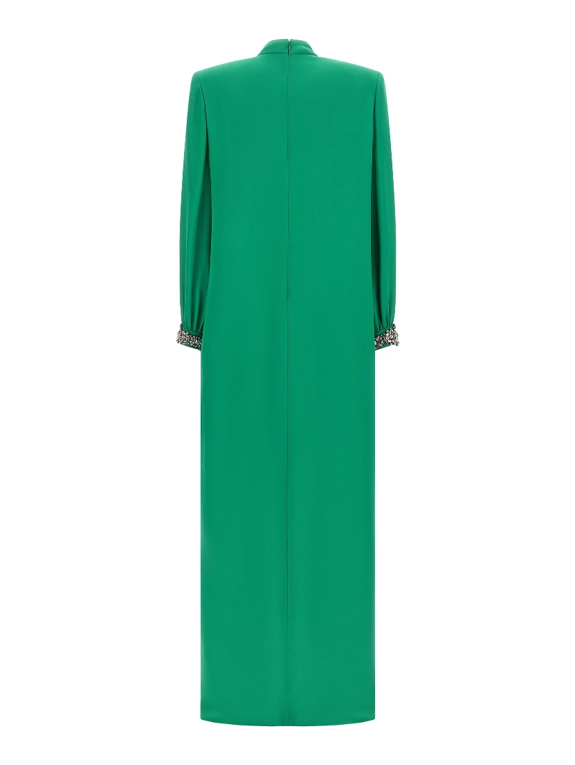 Bicolor Silk Long Dress