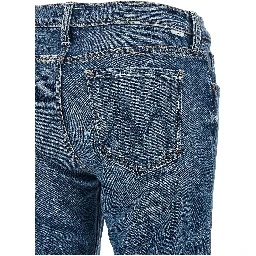 Blue Cotton Bootcut Jeans