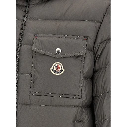 Gray Polyamide Full-Length Jacket