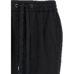 Black Cotton Casual Pants