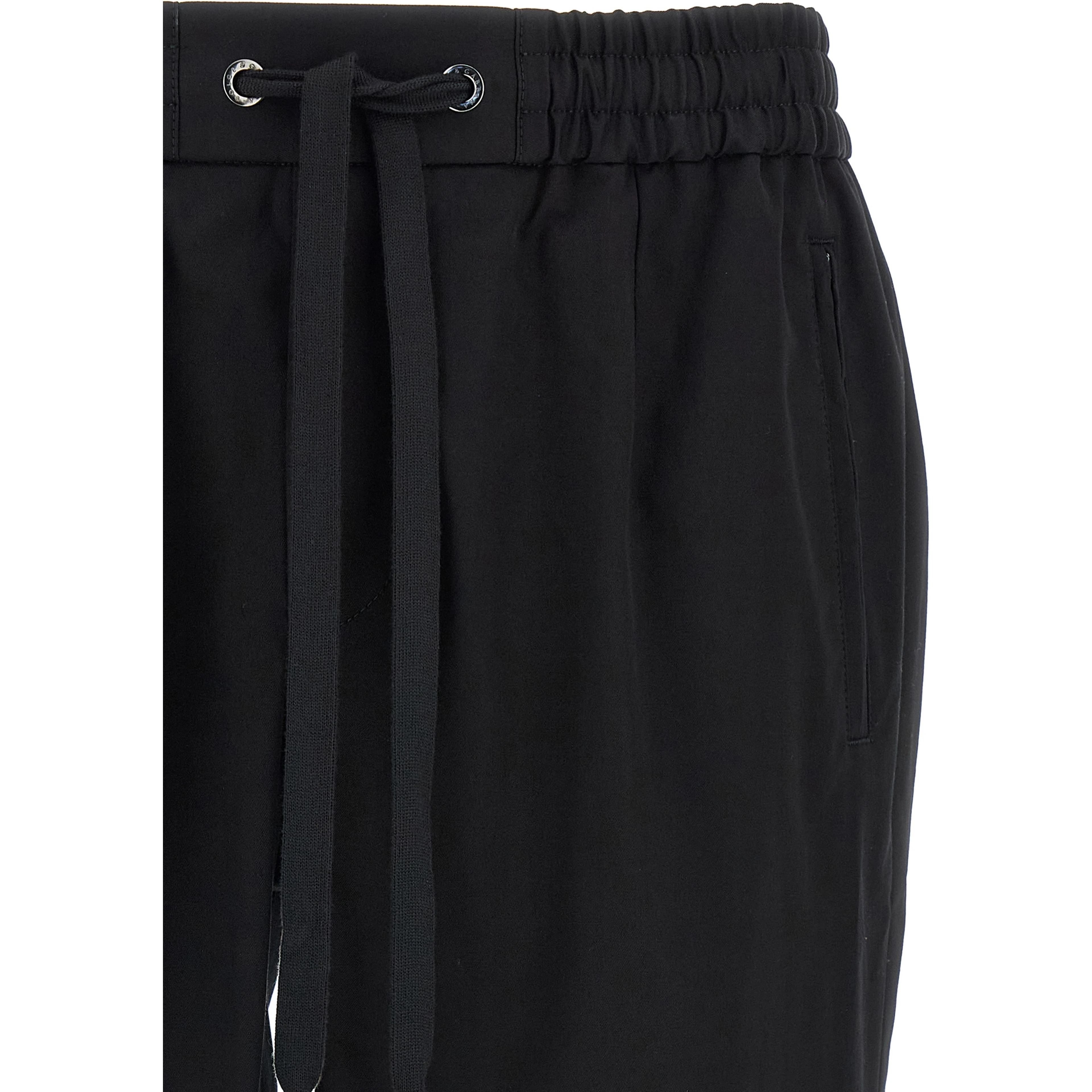 Black Cotton Casual Pants