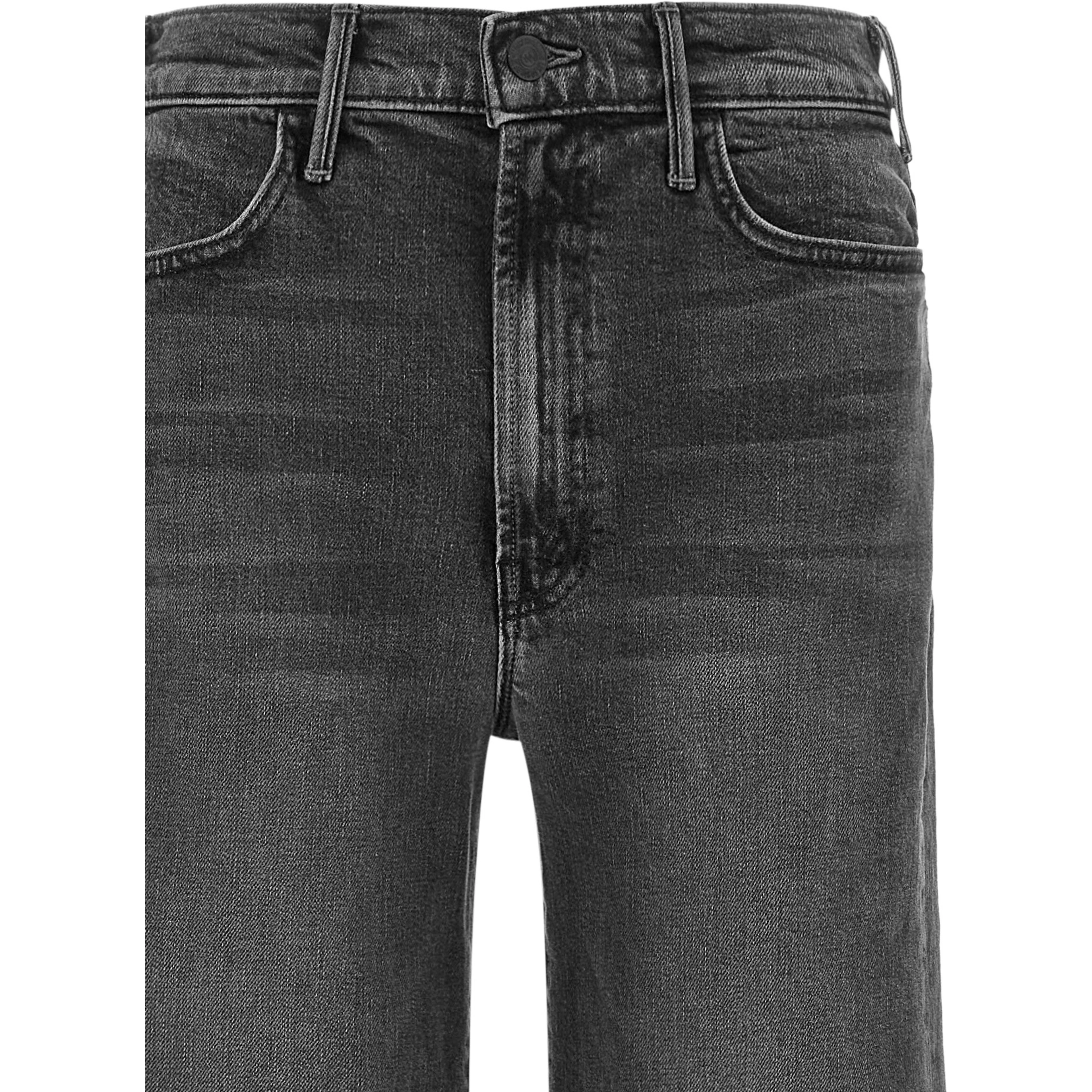 Gray Cotton Flared Jeans