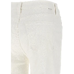 White Cotton Straight-Leg Jeans