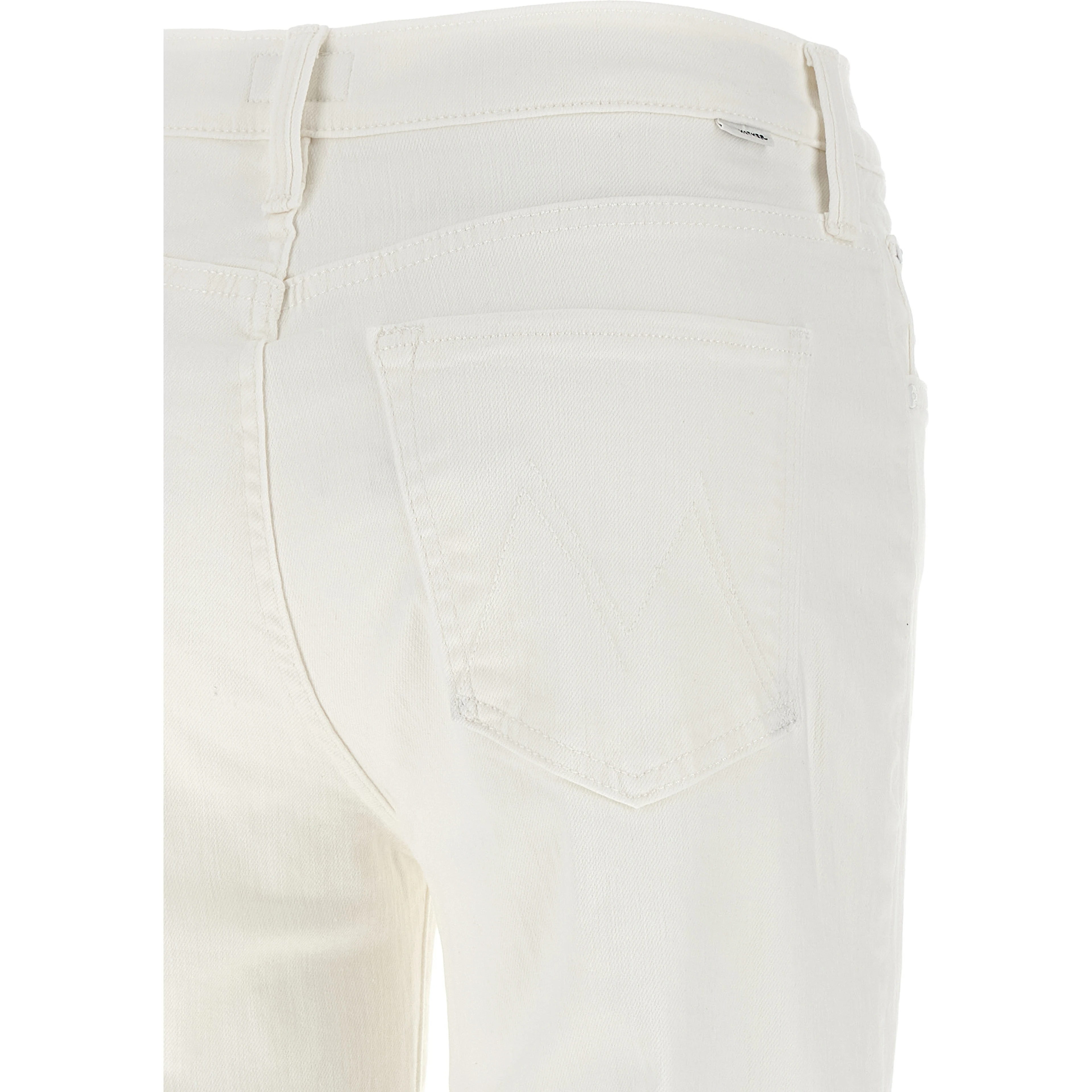 White Cotton Straight-Leg Jeans