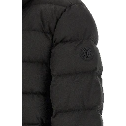 Black Polyester Full-Length Jacket