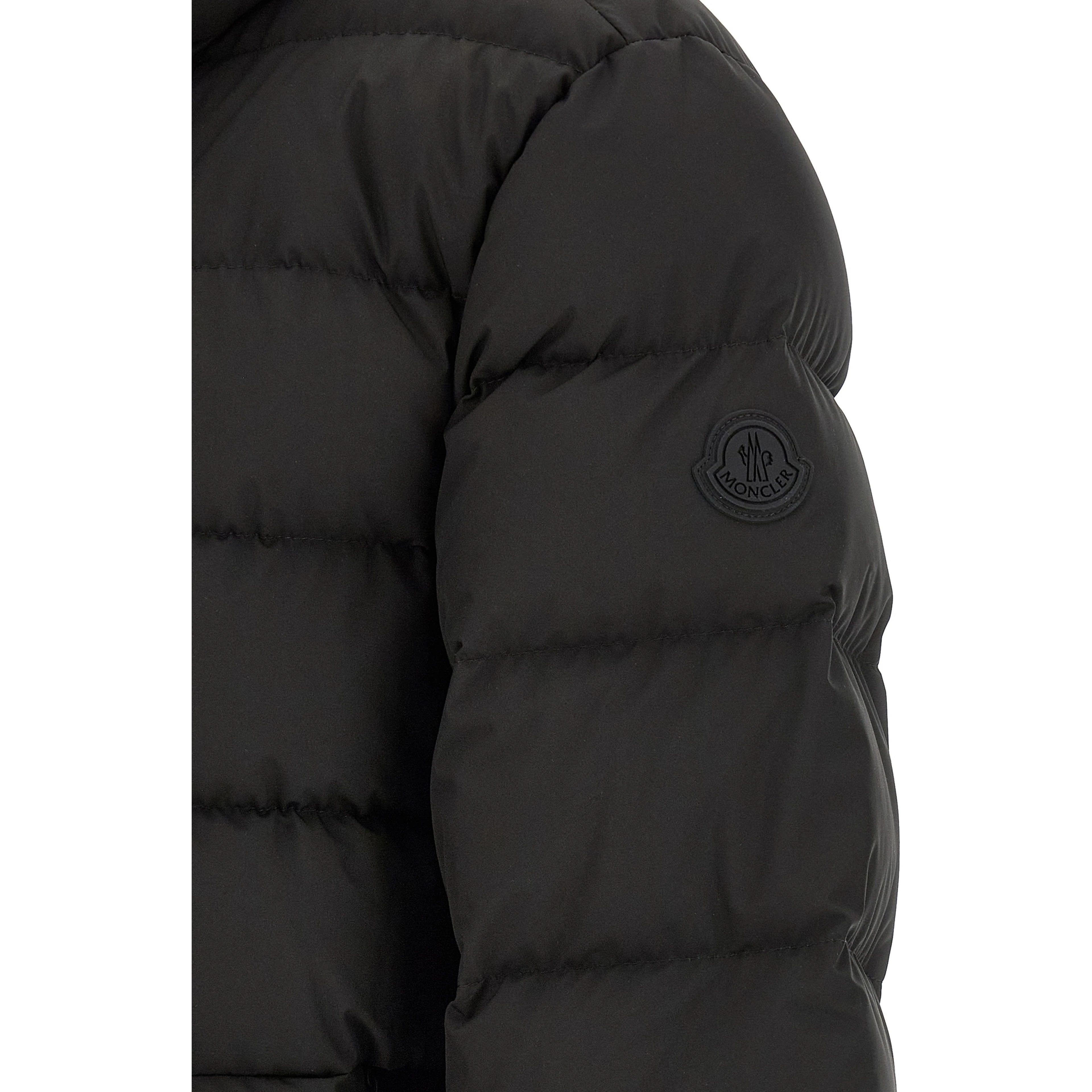 Black Polyester Full-Length Jacket