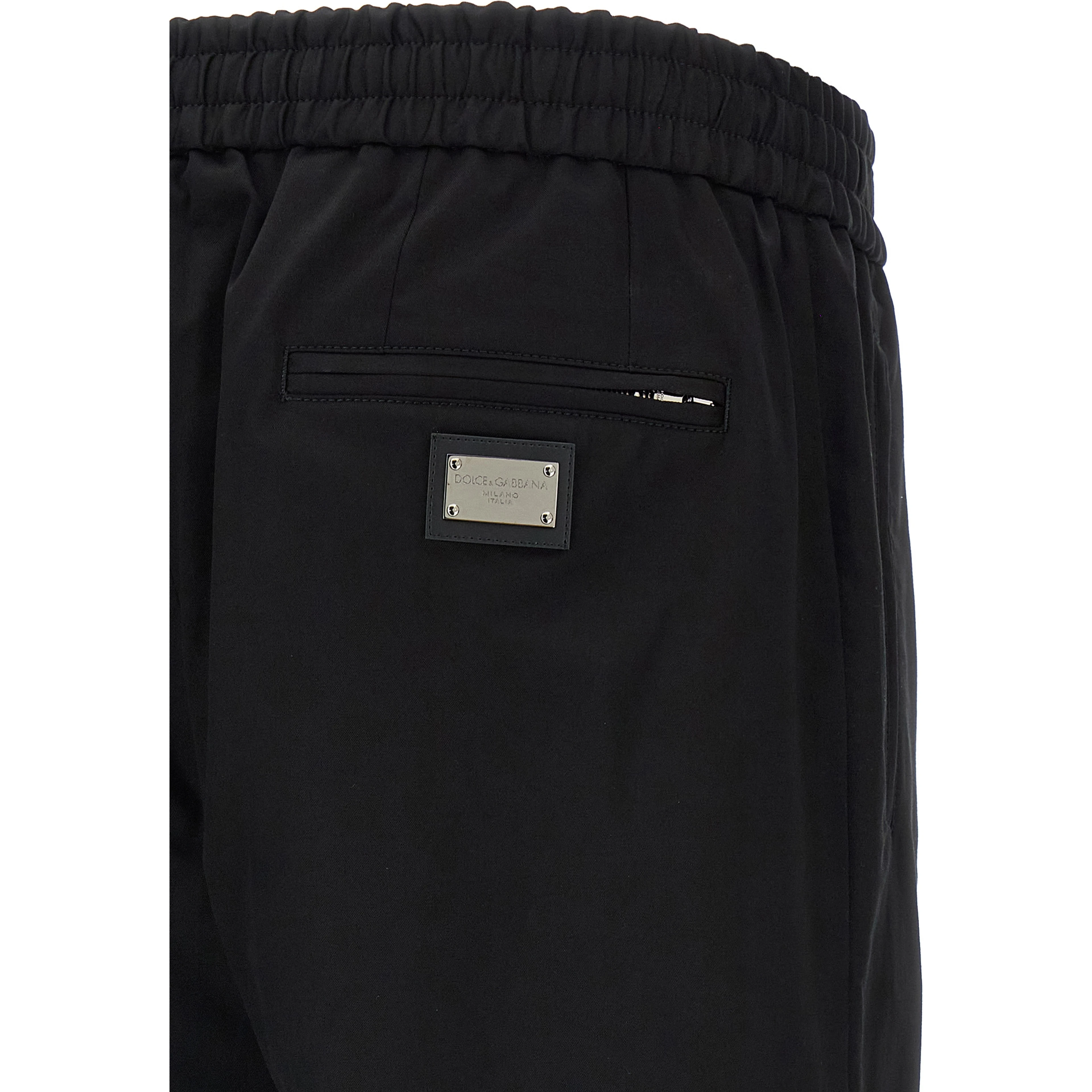 Black Cotton Casual Pants