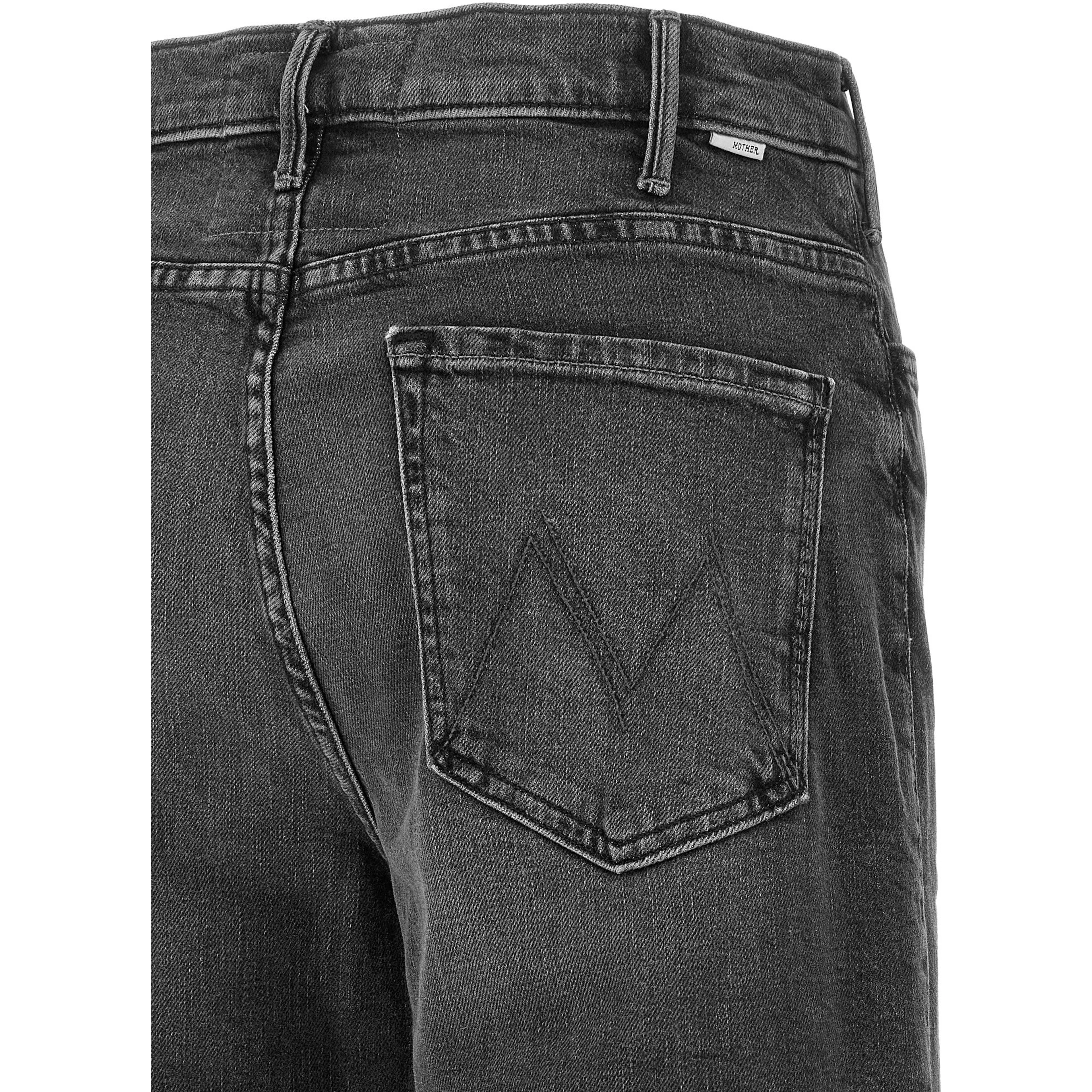 Gray Cotton Flared Jeans