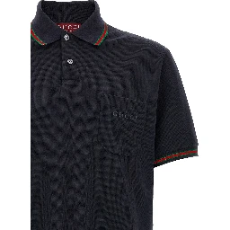 Blue Cotton Polo Shirt