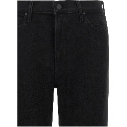 Black Cotton Flared Jeans