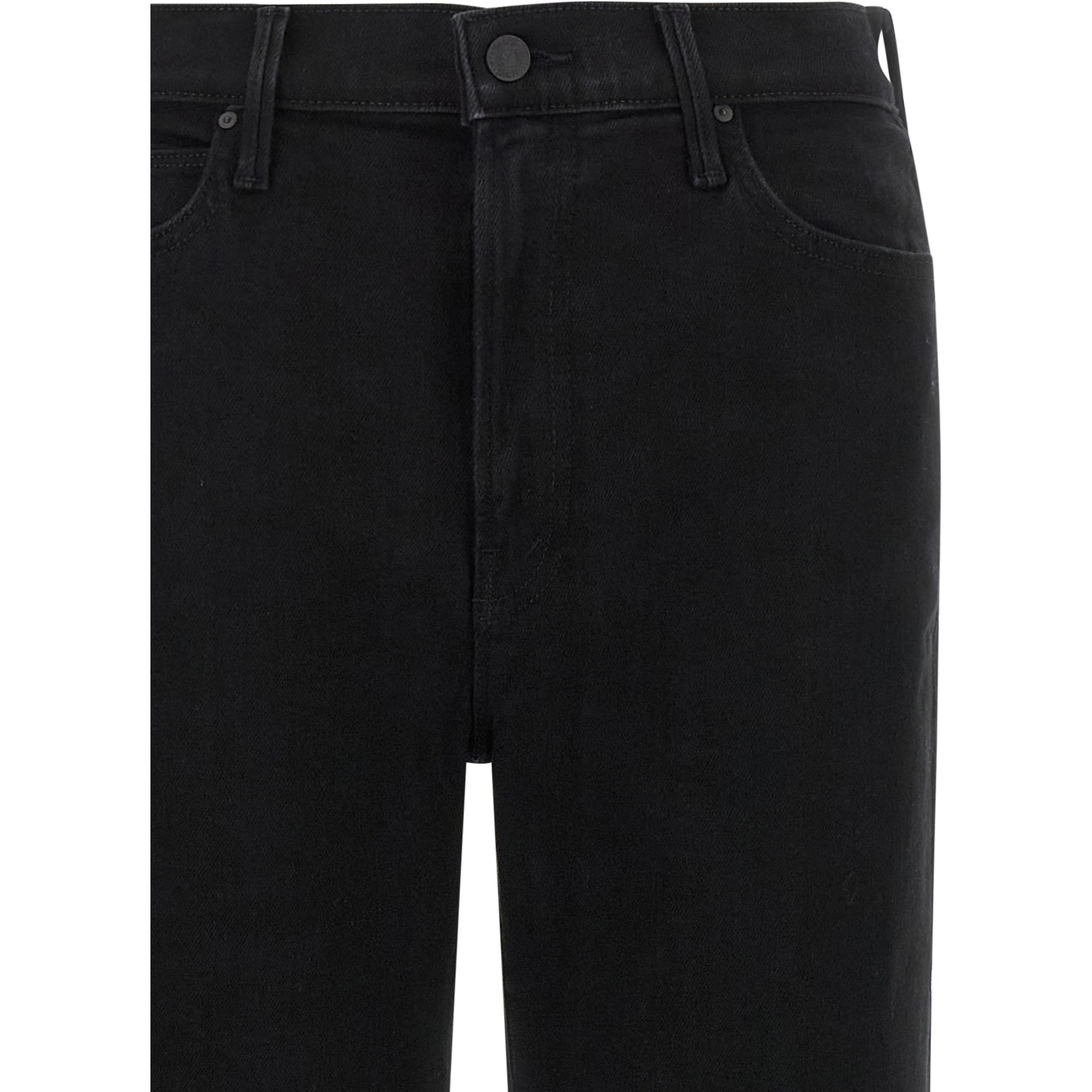 Black Cotton Flared Jeans