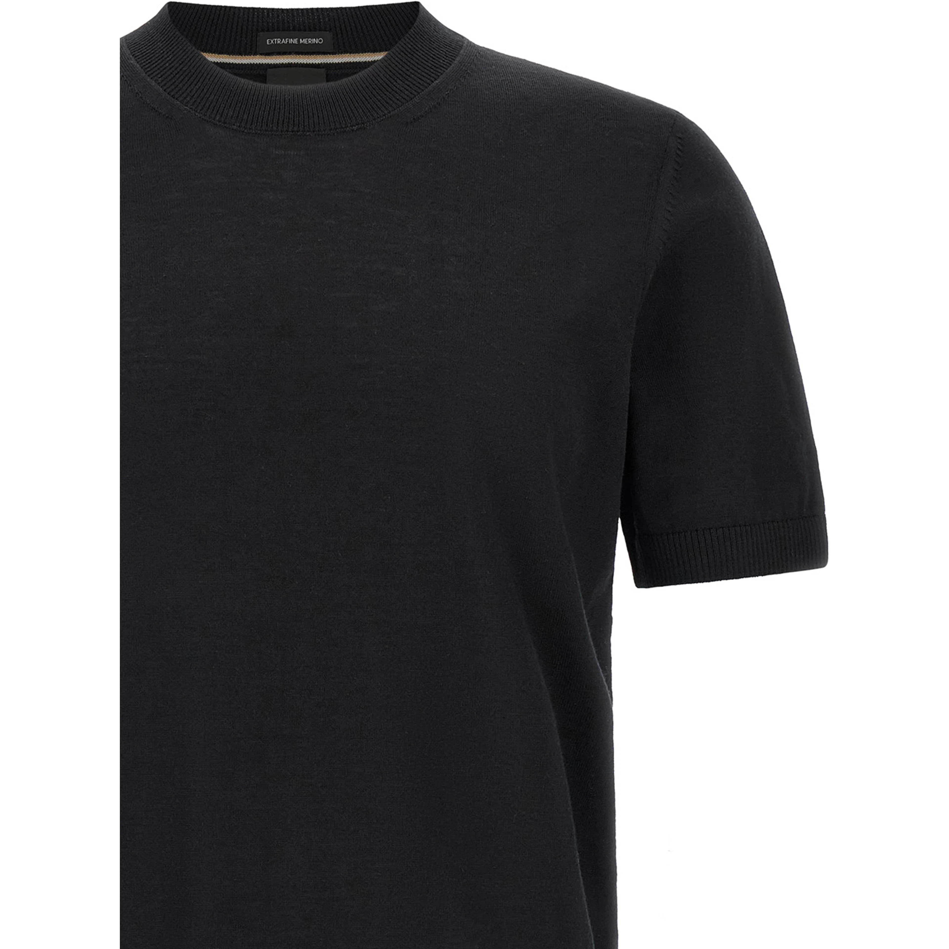 Black Virgin Wool T-Shirt