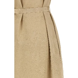 Beige Viscose Midi Dress