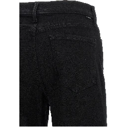 Black Cotton Flared Jeans
