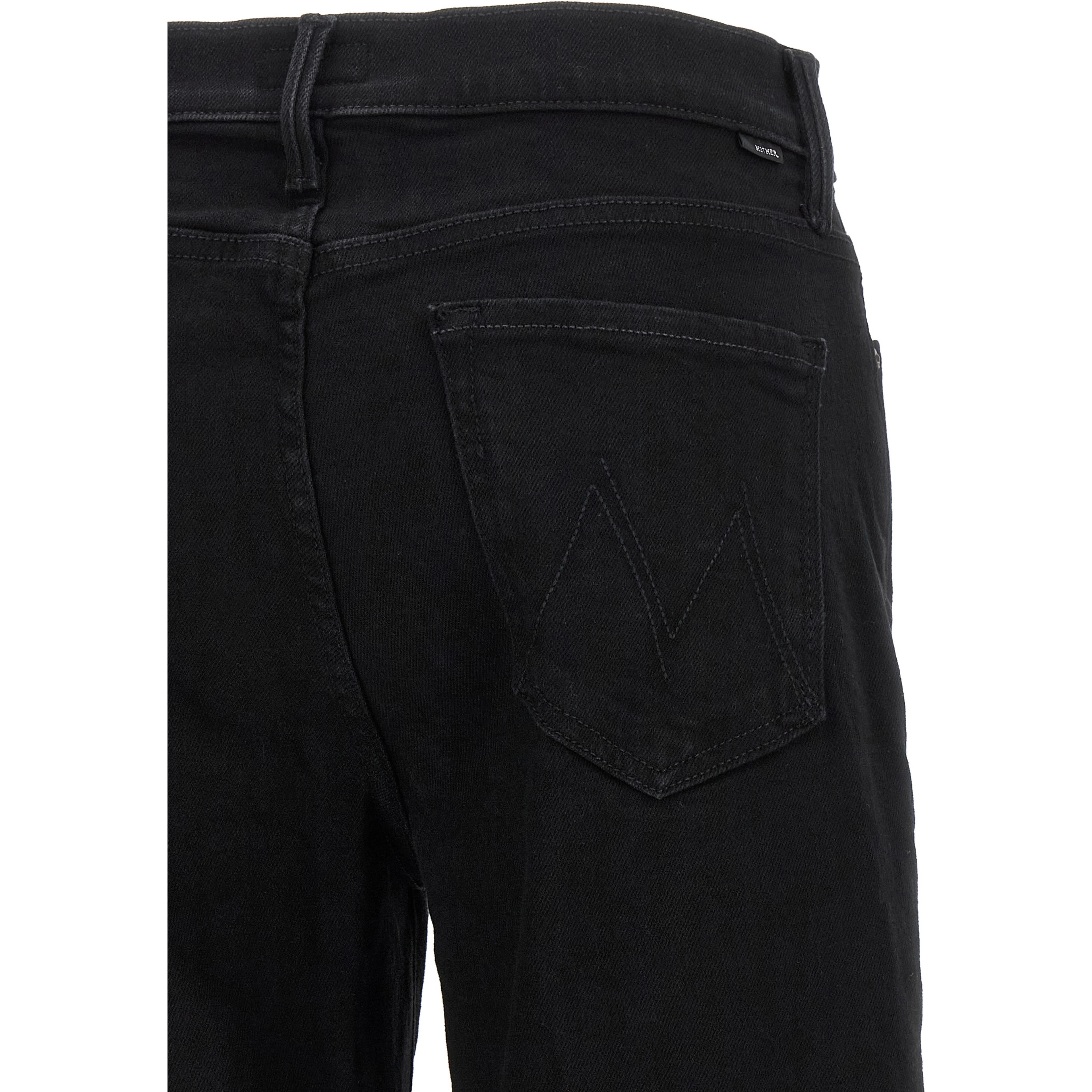 Black Cotton Flared Jeans