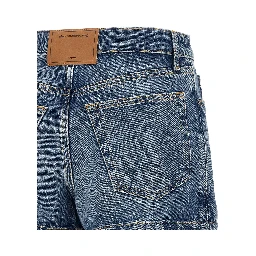 Blue Cotton Bermuda Shorts